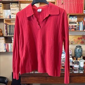 CAbi Women's Red Button Down Shirt